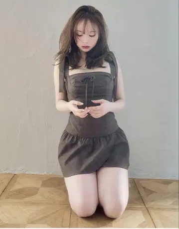 andmary Rojina 리본 드레스 브라운 정품