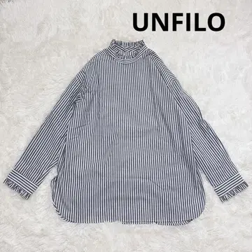 새상품급 2WAY UNFILO 오버 사이즈 스트라이프 프릴 밴드 카라