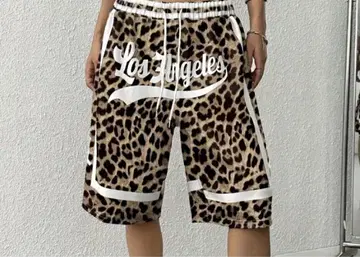 레오파드 무늬 Los Angeles 숏 팬츠 2XL