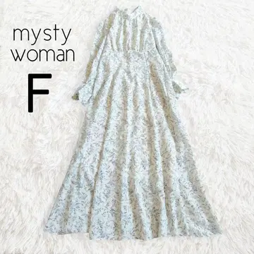 꽃무늬 아이보리 원피스 긴팔 롱 맥시 올 패턴 / mysty woman