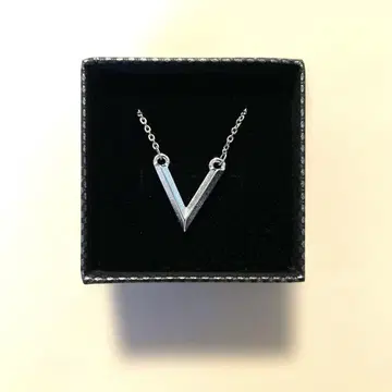 실버 V자형 목걸이 체인 약 50cm