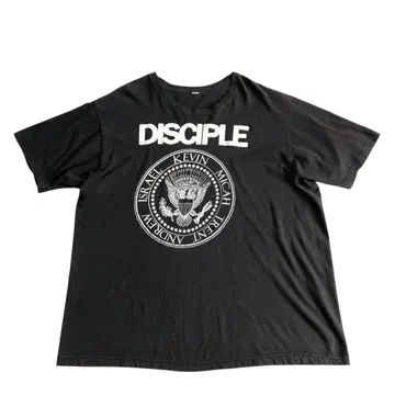 DISCIPLE 티셔츠 흑먹색 화이트 프린트
