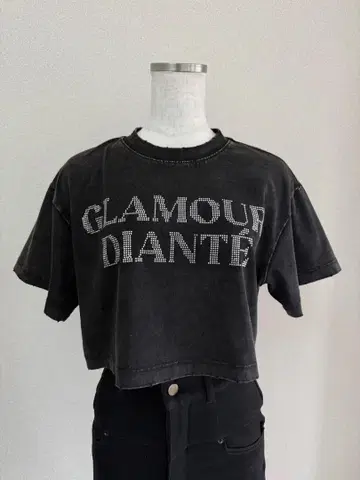 DIANTE 크롭 티셔츠 블랙