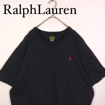 Ralph Lauren 블랙 V넥 티셔츠 클래식 핏 XL