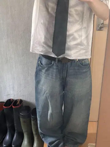 H&M 배기 데님 31/30 블루