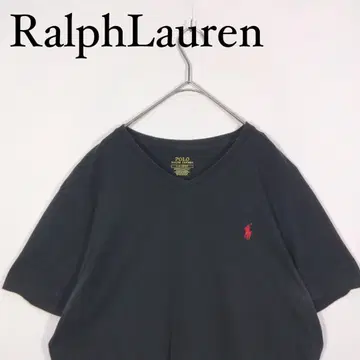 Ralph Lauren 블랙 V넥 티셔츠 커스텀 슬림 핏