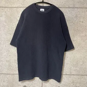 ZARA 다크 그레이 리브 오버 사이즈 티셔츠 사이즈 M