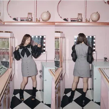 Bubbles 오픈 넥 리본 원피스