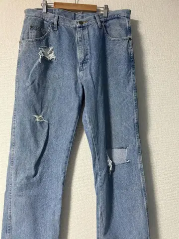 wrangler 랭글러 데미지 데님 남성용 구제 의류