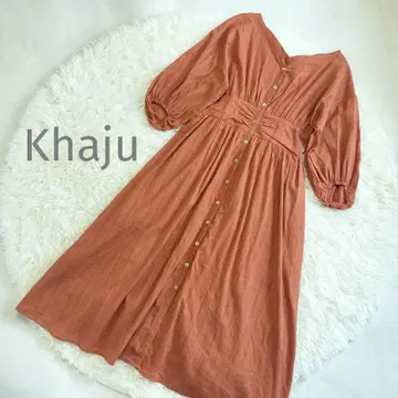 Khaju 코튼 도비 원피스 오렌지