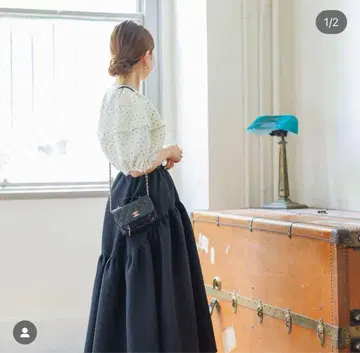 Bluelea 블루레아 자카드 스커트 블랙 34