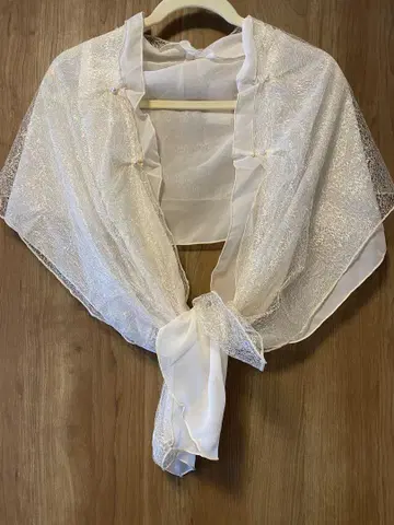 오간자 펄 장식 숄