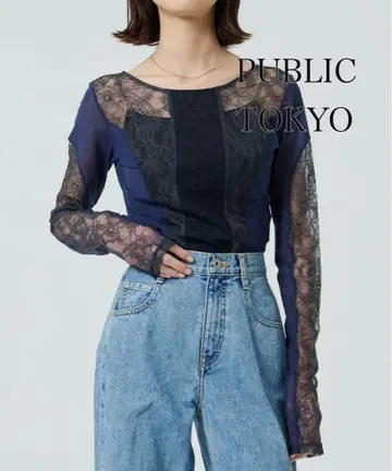 PUBLIC TOKYO 2way 레이스 바디수트 미사용 시어 탑