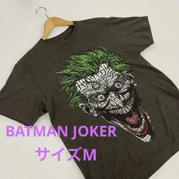 BATMAN JOKER 프린트 티셔츠 구제 의류 그레이 M #1272