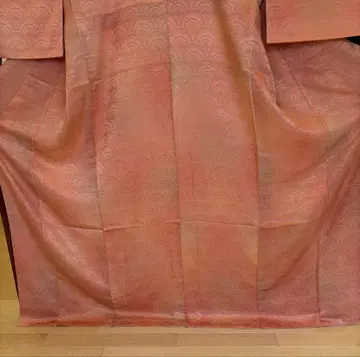이로무지 기모노 핑크 계열 파도 무늬 실크