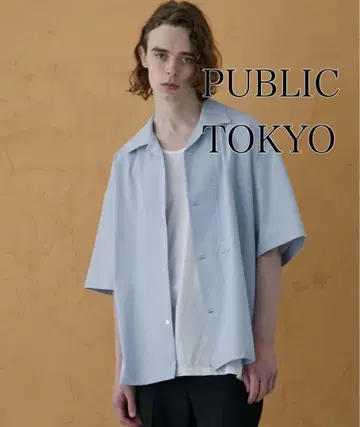 PUBLIC TOKYO 오픈 카라 셔츠 색스 블루 사이즈 3