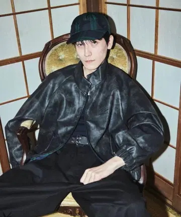 엄브로 가죽 자켓 블루종 라이더 블랙 검정