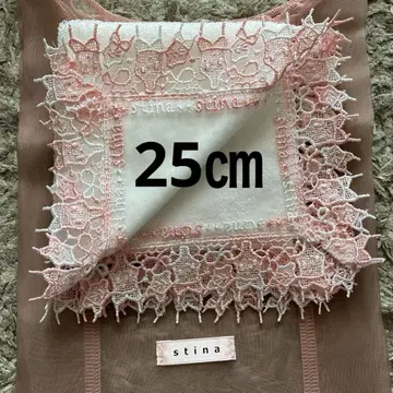 스티나 stina 콜라보 콘자카 레이스 손수건 화이트 흰색 25cm 타월
