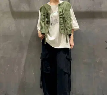 niko and ... 컴팩트 스트링 베스트 카키