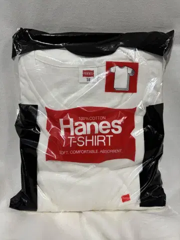 hanes 복각 빨간색 팩 3P S 사이즈 티셔츠 팩 T 화이트