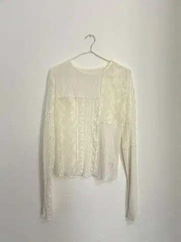 레이스 패치워크 긴팔 셔츠