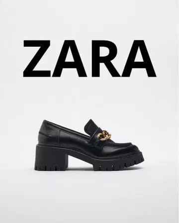 ZARA 자라 가죽 로퍼 트랙 밑창 36