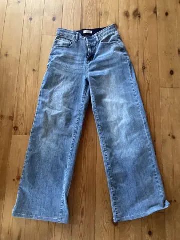 S 사이즈 와이드 레그 데님