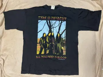TYPE O NEGATIVE 티셔츠 빈티지 구제 의류 밴드 90년대