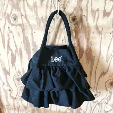 Lee 블랙 프릴 핸드백 숄더 스트랩 포함