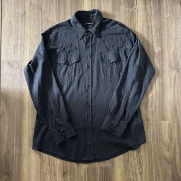 25SS MAATEE&SONS 블랙 샴브레이 웨스턴 셔츠 사이즈 1