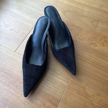 Velour Pointed Mule 뮬 펌프스