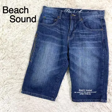 Beach Sound 자수 디자인 하프 길이 데님