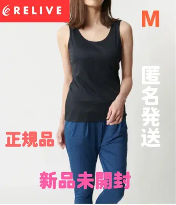 새상품 리라이브 이너 M 사이즈 여성용 슬리브리스 블랙 U05