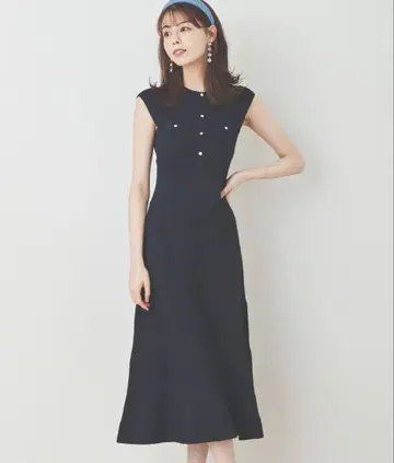 31 Sons de mode 슬리브리스 롱 원피스 네이비