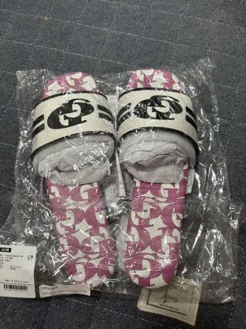 로고가 있는 비치 샌들 핑크/화이트