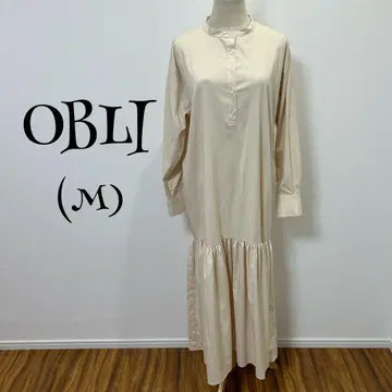oblekt 오브렉토(F) 원피스/롱 기장/하프 버튼/긴팔/베이지