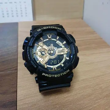 GA-110GB 카시오 지샥 작동 중 블랙 골드 남성용
