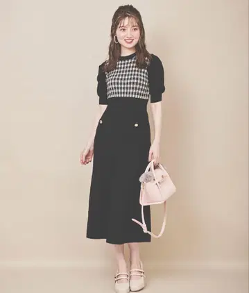31 Sons de mode 체크 무늬 롱 원피스