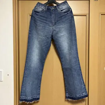 지나시스 서스티나블 슬릿 데님 팬츠 블루 M