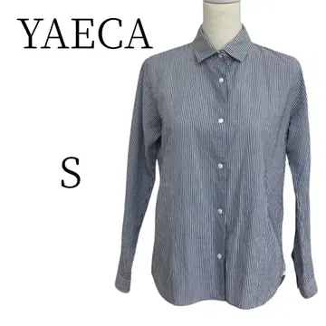 YAECA 야에카 파랑과 화이트 스트라이프 패턴 긴팔 셔츠/블라우스 S