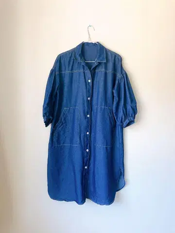 데님 블루 셔츠 원피스 PIZOBIANCO 프리 사이즈