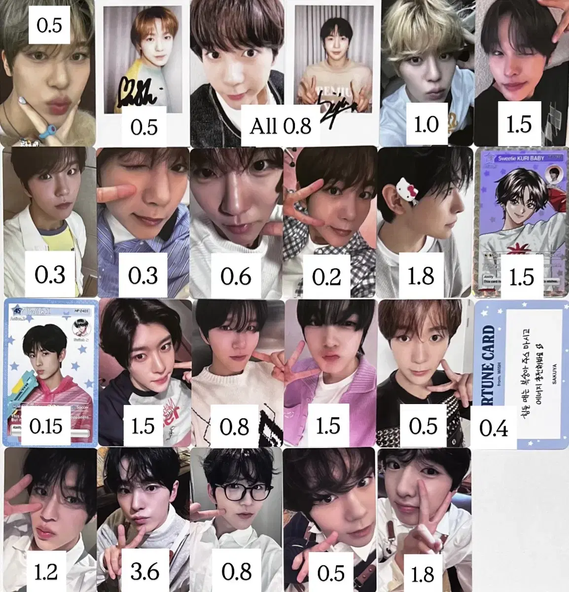 엔시티 위시 kms 카페 포츈 시온 리쿠 유우시 재희 료 사쿠야 포카 돌