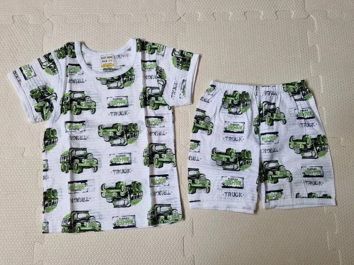Children's Jacquard Short-Sleeved Top and Bottom Underwear, Size 55 (2-3 years old)