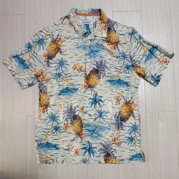Tommy Bahama 파인애플 패턴 알로하 셔츠 M 사이즈
