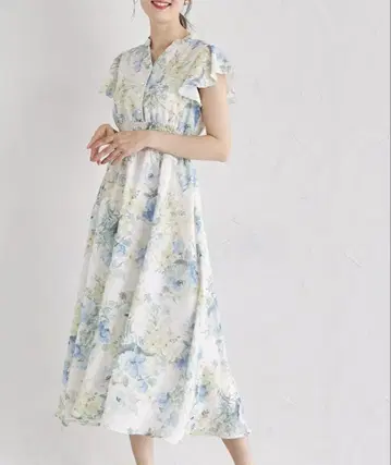 tocco closet 허리 셔링 스키퍼 플라워 프린트 원피스