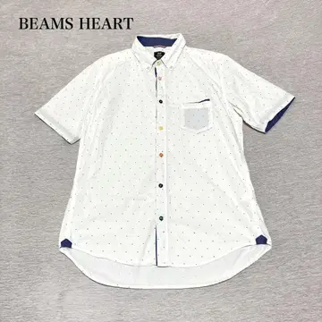 빔즈 하트 도트 셔츠 (XL) 반팔 BD 컬러풀 오피스 캐주얼