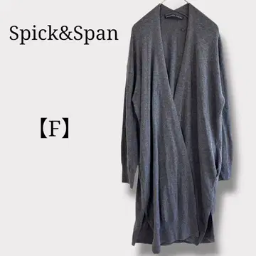 스픽 앤 스팬 새상품급 울 혼방 롱 가디건 다크 그레이 F