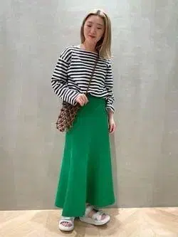 새상품 FRAMe work 워셔블 니트 플레어 스커트