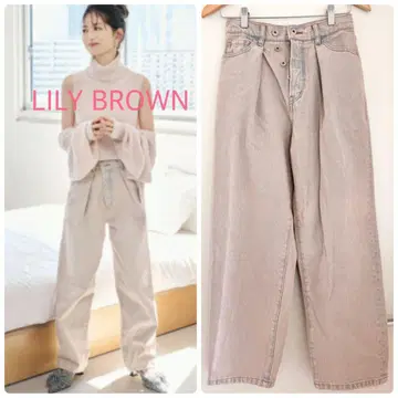 LILY BROWN 2way 턱 와이드 데님 팬츠