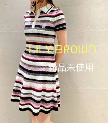 LILY BROWN 스트라이프 반팔 폴로 원피스